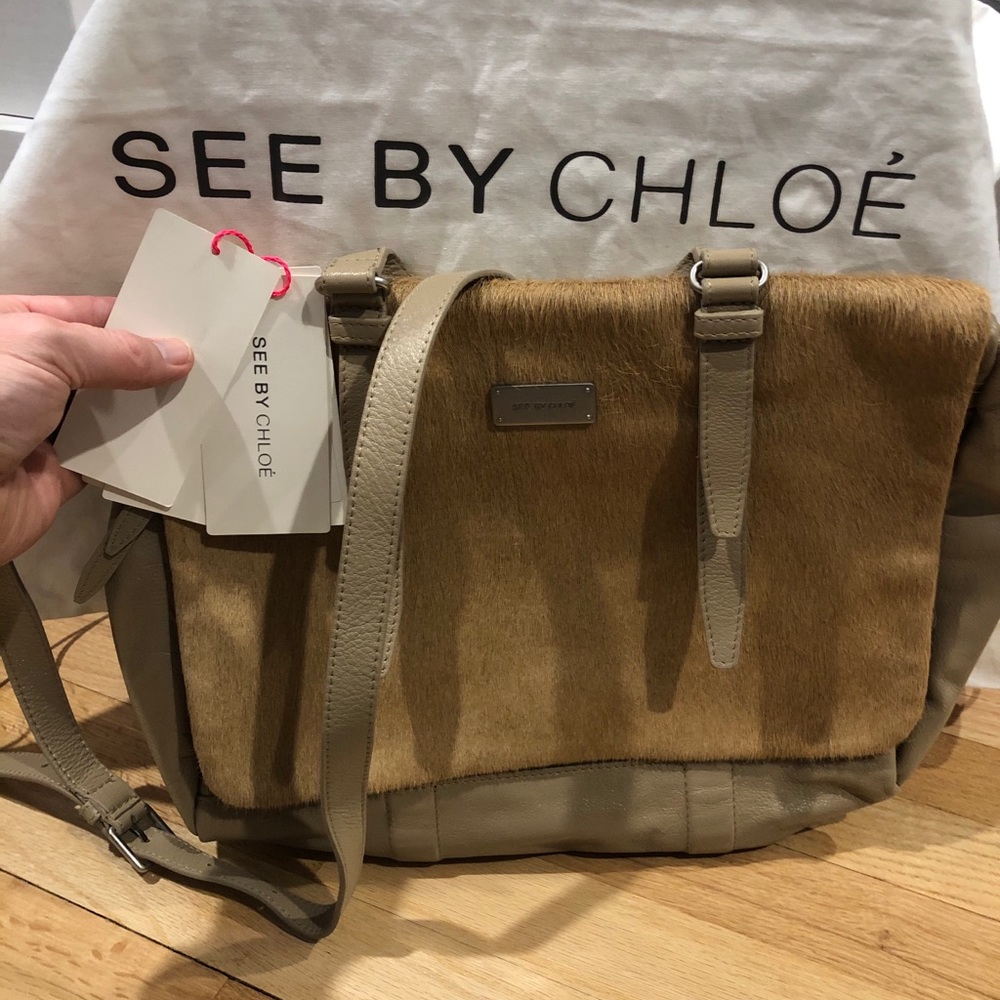 NWT Shoulder messenger bag with genuine leather